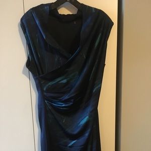 Blue silk dress - Elle Tahari - Sleeveless